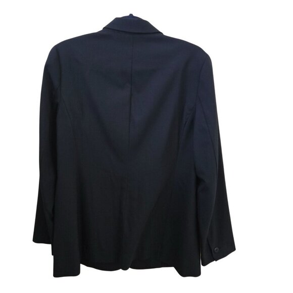 J. Jill 100% Wool Navy Classic 2 Button Blazer Quiet Luxury Size 12 - Picture 2 of 5